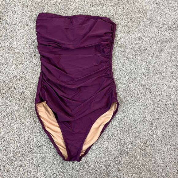 J. Crew Ruched bandeau one-piece swimsuit - Picture 3 of 8